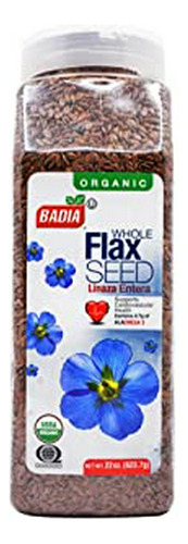 Badia Organic Flax Seed, Whole, 22 Oz