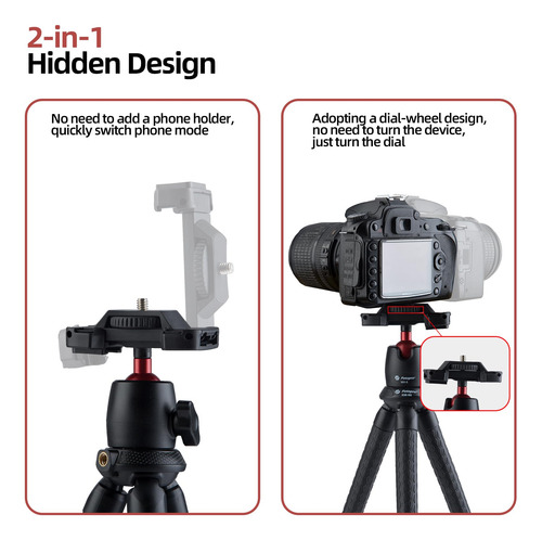 Trípode Fotopro Mini Flexible Soporte Oculto Para Cámara Color