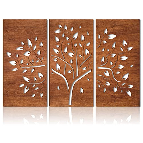 Decoración De Pared Vintage Árbol De Vida, 3 Piezas D...