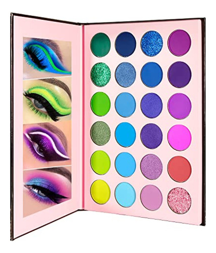 Paleta De Sombras De Ojos De Alta Pigmentación, 24 Colores C