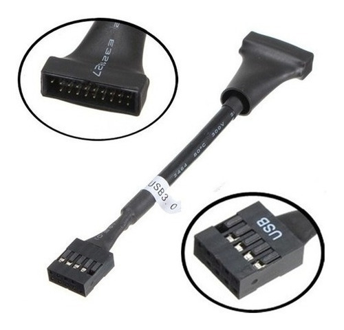 Imagen 2 de 3 de Cable Adaptador Usb 3.0 Macho Interno A Usb 2.0 Hembra 15cm