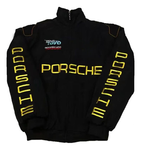 Chaqueta Racing Moto Retro Porsch Team Otoño Bordado