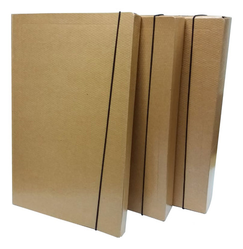 10 Carpeta Caja Archivo  Oficio Con Elástico Lomo 5 Cm Craft