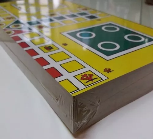 Jogo De Ludo Estojo Tabuleiro C/ 4 Dados E Pinos Oficiais Leque E Coroa