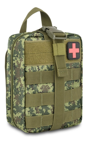 Mochila Botiquín Táctico Militar Paramédico Bolsa Campismo Viaje + Parche Táctico Militar Cruz Roja