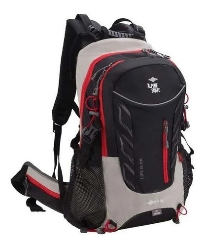 Mochila Camping Alpine 40l Cobertor Viaje Montaña Campamento Color Negro