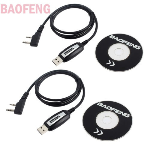 Baofeng 2pcs Usb Cable Con Software Cd Controlador Para Uv-5