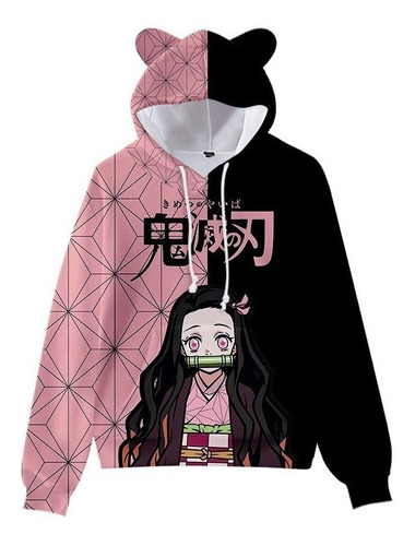 Sudadera Con Capucha Anime Demon Slayer Nezuko Con Orejas De