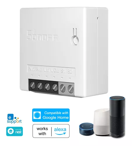 SONOFF MINI R2, interruptor inteligente inteligente, interruptor wifi,  compatible con  Alexa y Google Home, funciona como interruptor y  desviador : : Bricolaje y herramientas