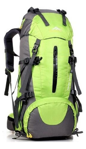 Mochila Camping De Senderismo Outdoor Trekking 455litros Color Verde Limón