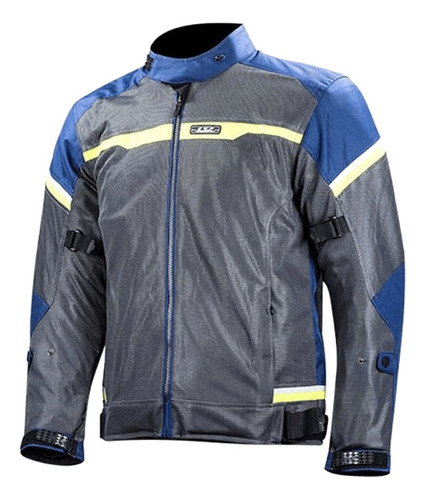 Casaca Ls2 Para Hombre Riva Azul Gris Amarillo: