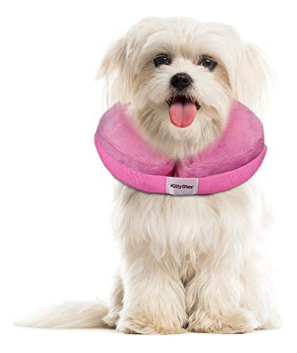 Kittystar - Collar De Cono Inflable Suave Para Perro, Collar