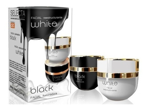 Dúo Black And White- Crema Facial Diurna Y Nocturna X 50 Ml