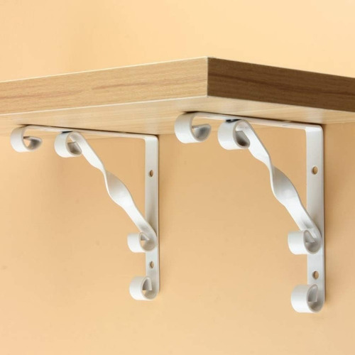Juego De 2 Soportes Escuadras Metálico Decorativo 20 X 20 Cm