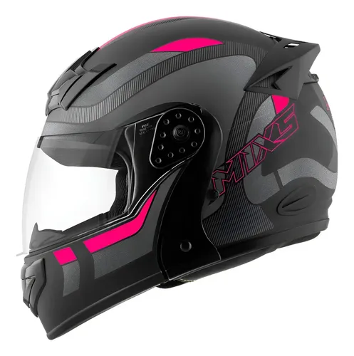 Capacete Escamoteavel Mixs Gladiator Articulado Cor Pretografiterosa Desenho Delta Tamanho Do Capacete