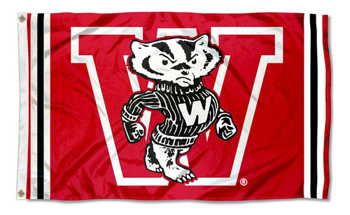 Bandera De Bandera De Wisconsin Badgers Vintage Retro Throwb