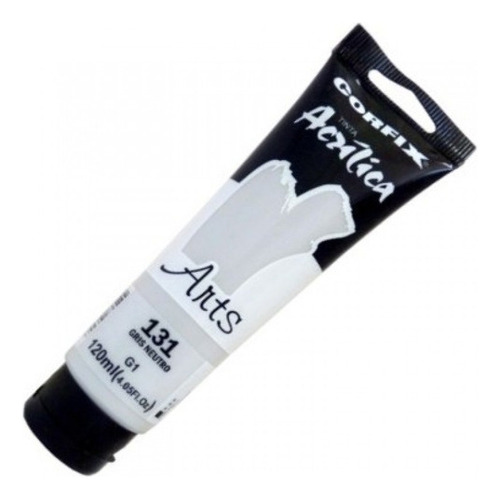 Tinta Acrílica Corfix Arts 120ml Tela Cor 131 Gris Neutro