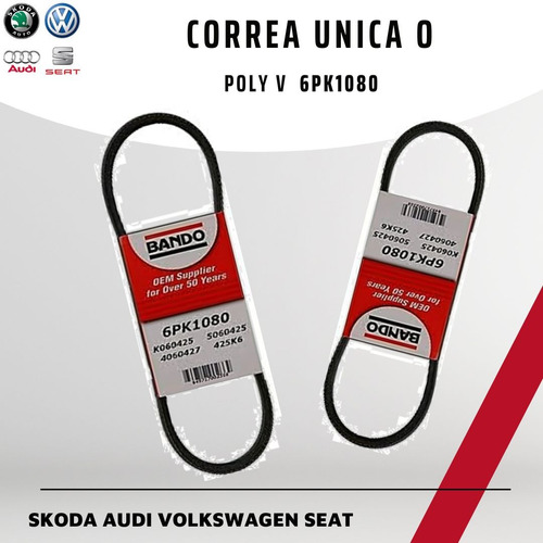 Correa Unica Seat Skoda Audi Volkswagen 6pk1080