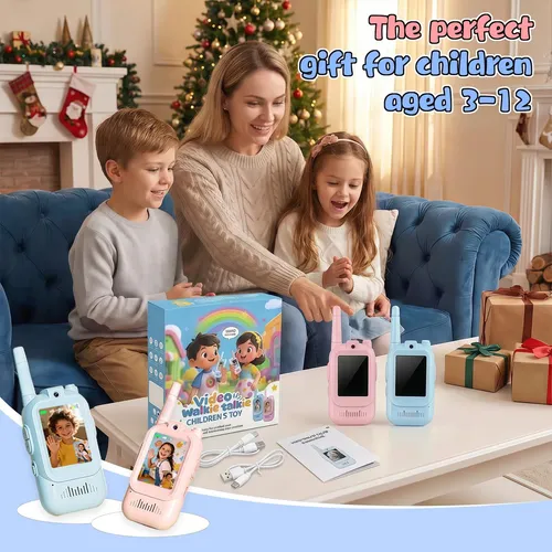 Walkie Talkies Con Video Para Niños – Recargables, Largo Alcance, Con Cámara Doble Y Protección Anticaídas – Ideales Para Aventuras Al Aire Libre