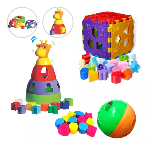 Cubo Didático Jogo De Encaixe As Peças Crianças Bebe 1 Anos Infantil  Educativo Brinquedo