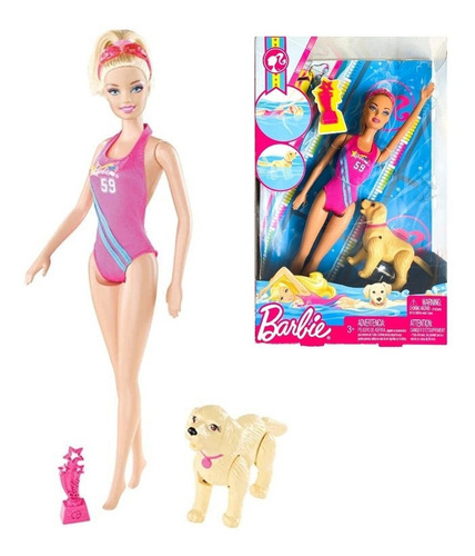 Barbie Quiero Ser Campeona De Natación Nadadora Con Perrito 