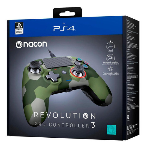 Mando Nacon Revolution Ps4 Pro Controller 3 Camuflado Verde