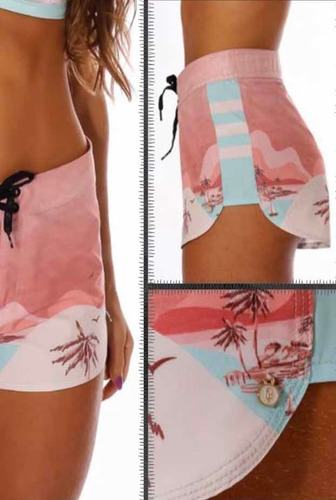 Imagem 2 de 2 de Bermuda Surf Feminina Shorts Pena Tecido Flexível Seca Rápid