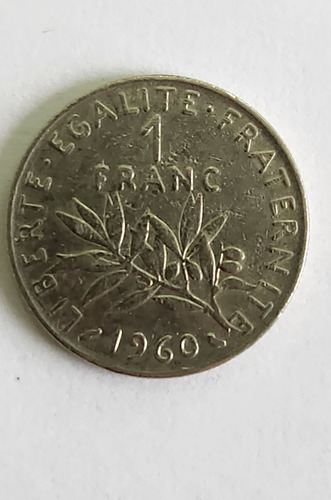Moneda 1 Franco De 1960 Francia Niquel Buen Estado. (Usado)