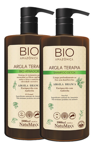 Kit Escova Progressiva + 1 Shampoo Bio Amazônica Natumaxx 1l