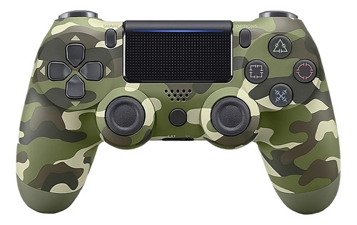 Controle Sem Fio Camuflado Verde Manete Joystick Wireless Bluetooth Recarregável Compatível Com Ps4 Pc Tv Celular Android Touchpad