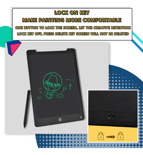 Eb Tableta De Escritura Lcd De 12 Pulgadas Con Bolígrafo