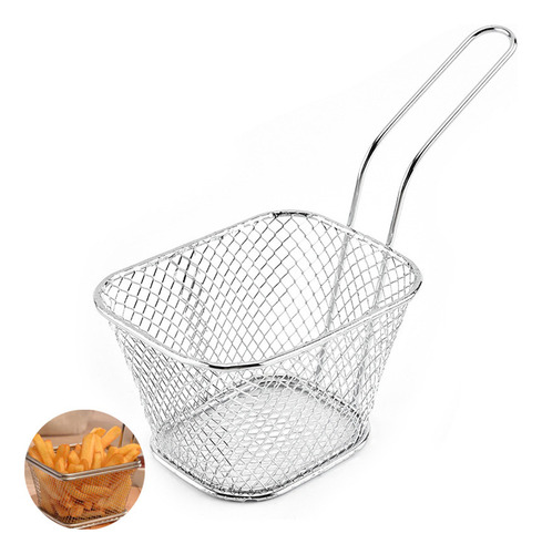 Cesta Para Freír Con Mango De Malla De Acero Inoxidable, Fác