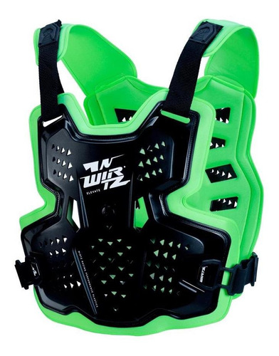 Pechera Motocross Elevate Negro Interior Verde Wirtz