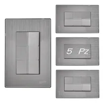 Comprar Placa 3 Apagadores Sencillos Acero Inoxidable Armada (5pz)