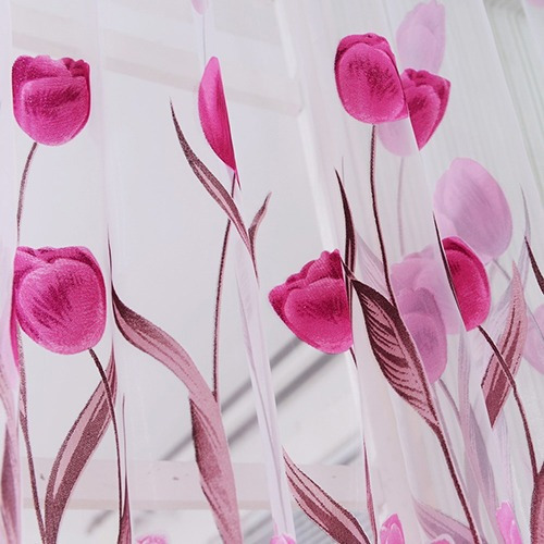 Ange Romántico Estampado De Tulipán Cenefa De Gasa Para Puer