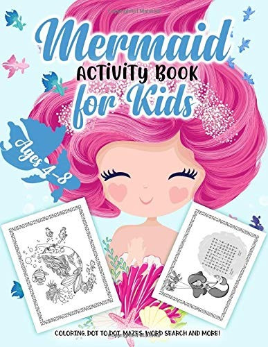 Mermaid Activity Book For Kids Ages 48 A Fun Kid Workbook Ga