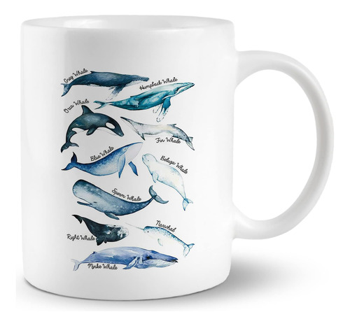 Puhei Especies De Ballenas Con Estampado De Acuarela, Taza D