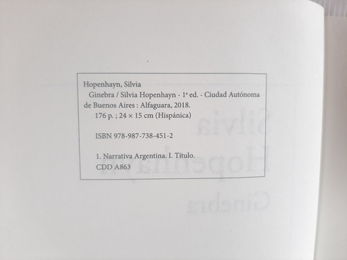 Imagen 3 de 5 de Ginebra Silvia Hopenhayn Alfaguara
