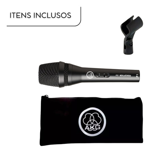 Microfone Akg Perception P3 S Cardioide Dinâmico