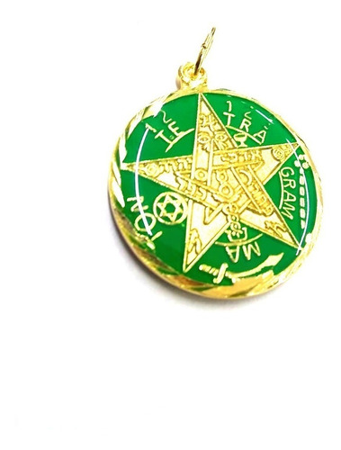 Pentagrama Esotérico Verde Reforzado Con Los 7 Metales