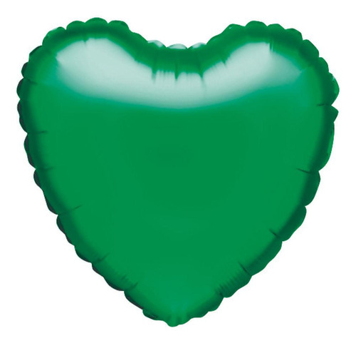 Balão Metalizado 45 Cm Coração Verde Decoração Un