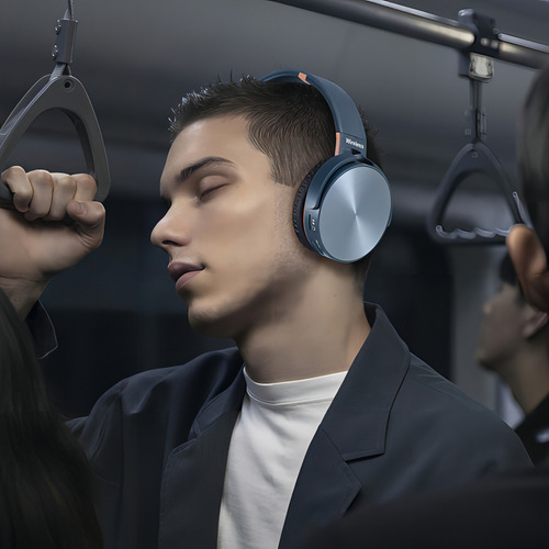 Fones de ouvido Bluetooth sem fio Jb950 com microfone HiFi, conexão 5.0, microfone embutido para chamadas, conexão de cabo de 3,5 mm, alcance de 10 metros (azul)