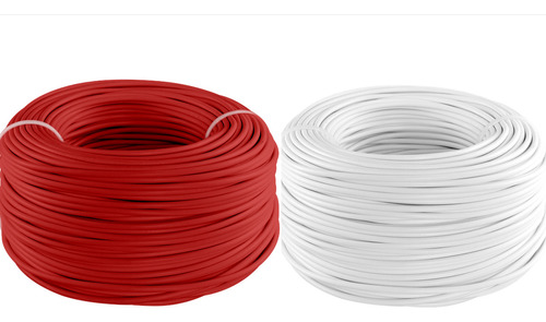 Combo: 2 Rollos Cal. 12 Blanco Y Rojo Cable Thw 100m C/u