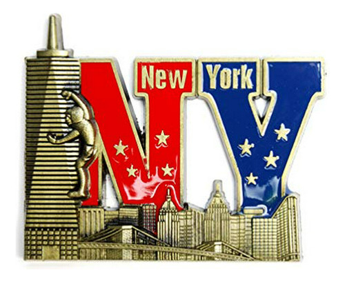 Forma Negrita Letra De Ny New York Ny Recuerdo Metal Nevera 