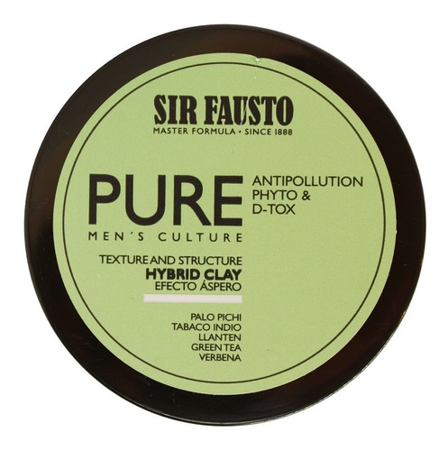 Sir Fausto Pure Hybrid Clay Cera Detox Efecto Áspero 100ml