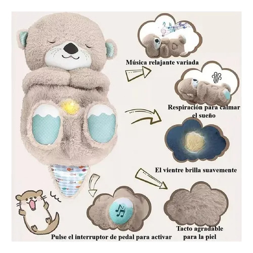 Peluche Para Bebe Nutria Relajante Respira Dormir Juguete