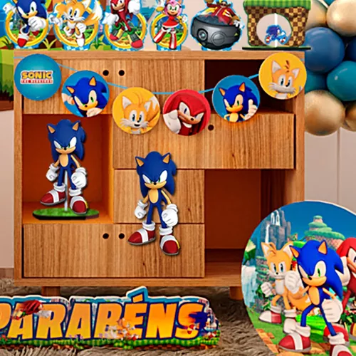 Painel Decorativo Sonic em EVA - 51cm x 34cm - Extra Festas