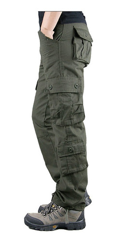 Pantalones Cargo Militares Para Hombre, Overol, Casual, Con