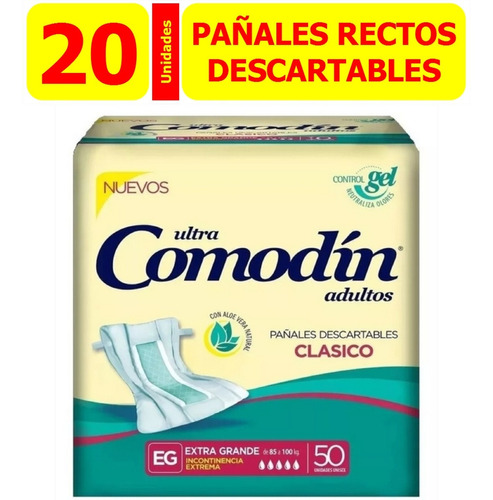 Comodin Adultos Rectos Clasico Talle Xg X 20 Pañales