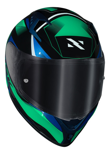 Capacete Masculino Norisk Flow Pulse Verde E Azul Lançamento